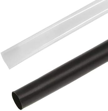TE Connectivity/Raychem RNF-100 1/2"- HEATSHRINK 21 Black & Clear 1 Mtr, Black