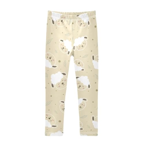Animal Sheep Girls Leggings,Workout Leggings for Girls Toddler Athletic Legging Size for 3-10T