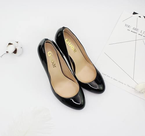 Image of Womens Round Toe Sexy Shallow Mouth 4.7in Stilettos High Heel Banquet Pumps Big Size Versatile Shoes Black US5