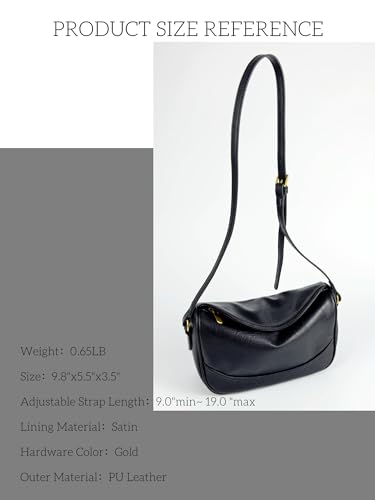 Saddle Crossbody Bags for Women Boho Vegan Leather Shoulder Purse, Lightweight Ladies Handbag with Zipper Pockets4