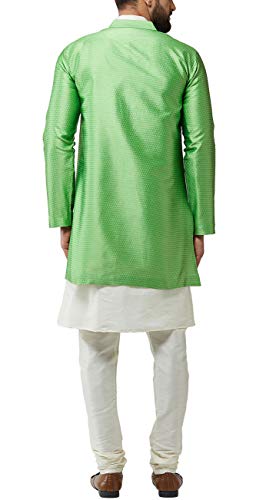 Image of SOJANYA (Since 1958 Men's Silk Blend Kurta Churidaar Pyjama & Jacket Combo