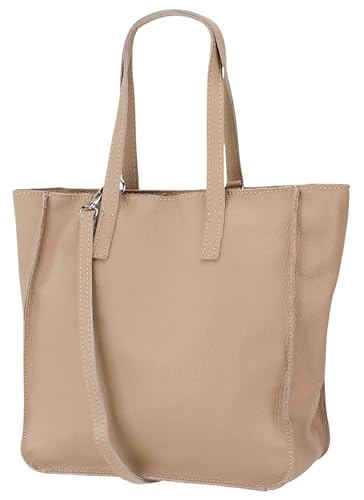 Lili G555 Sac à main en cuir véritable pour femme - Taille moyenne avec bandoulière - Sac à main avec fermeture éclair et compartiment intérieur - 37 x...