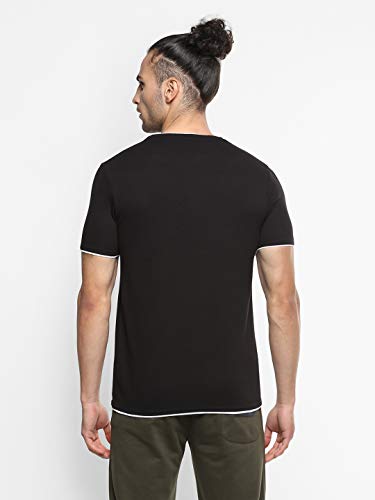 Image of Alan Jones Clothing Men's 100% Cotton Regular Fit Double Collar Round Neck T-Shirt