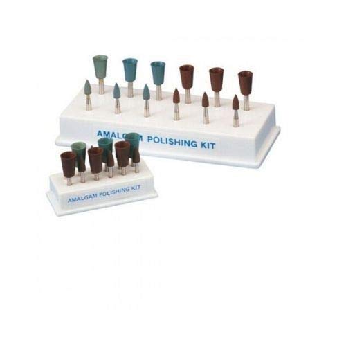 Shofu 0308 Plastic Classic Contra Angle Amalgam Polishing Kit, Contains Brownie (3 Cups, 3 Mini-Points), Greenie (2 Cups, 2 Mini-Points), Supergreenie (Cup, Mini-Point)