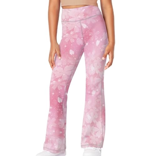Girls' Flare Leggings Kids High Waisted Bootcut Yoga Sofy Dance Bell Bottoms Leggings for 5-14Y3