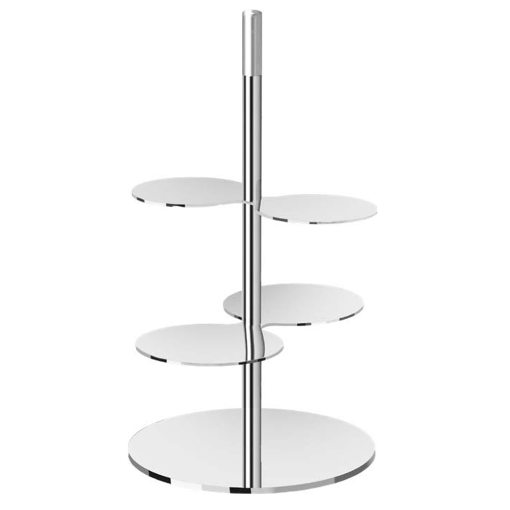 Alzata per pasticceria con 4 basi in acciaio inox alzatina supporto porta dolci pasticcini maccarron tortini da ristorante hotel