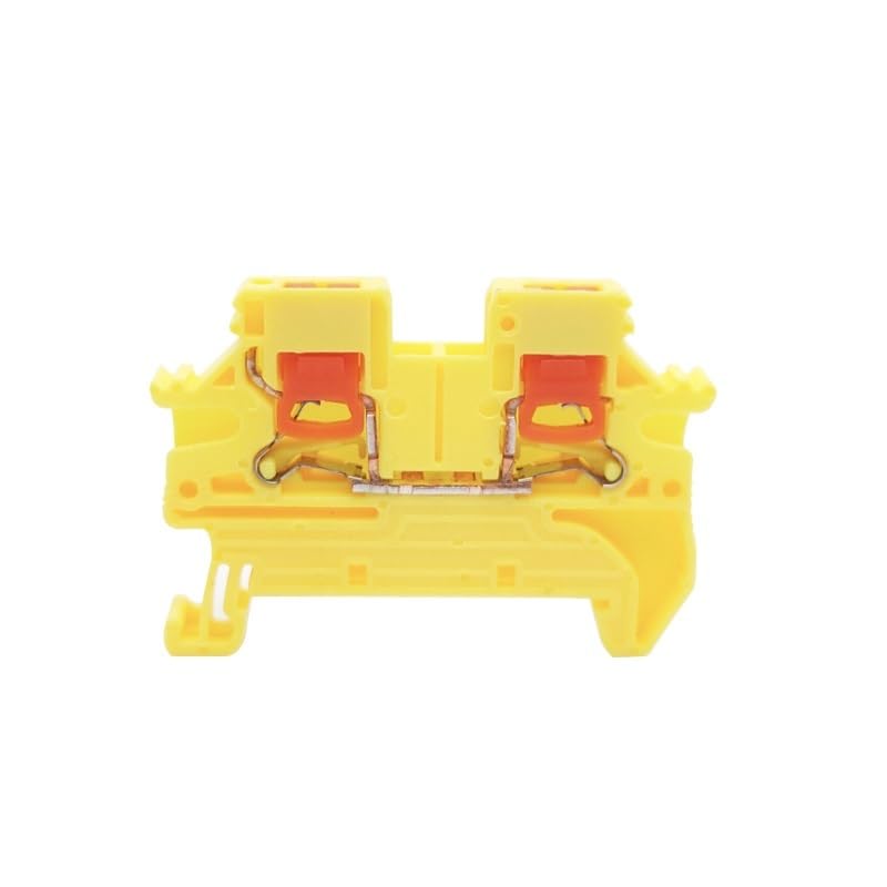 10Pcs PTV 2.5 DIN Rail Terminal Block Side-Entry Push-in Connection 2.5mm² 26-12AWG Cable Wiring Electrical Wire Connector(PTV2.5-Green)