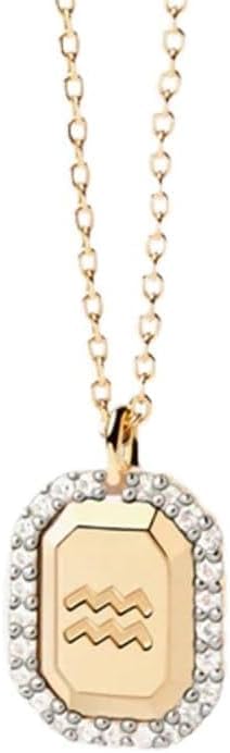 Collier zodiaque argent sterling pendentif horoscope zircone ras du cou dame