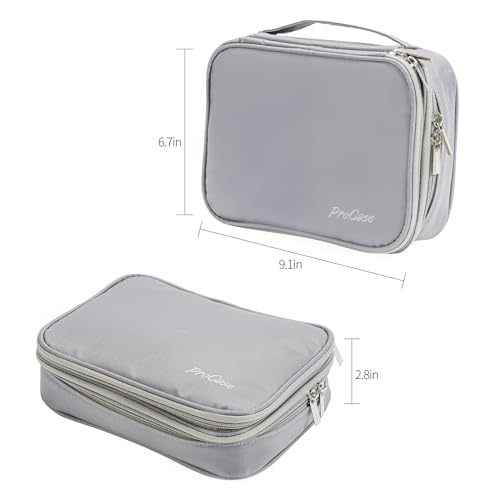 ProCase Travel Jewelry Case Organizer Bag, Soft Padded Jewelry Carrying Pouch Portable Storage Holder for Earrings Ring Necklace Bracelet Chain -Grey