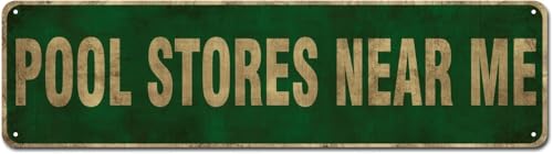 Pool Stores Near Me Tin Sign, Pool Store Wall Decoration, for Pool Supply Shops or Home Pool Areas, Adds a Practical Touch 16X4 Inch Club Gym Garden Shop Bedroom Kitchen Bathroom Cafe Garage