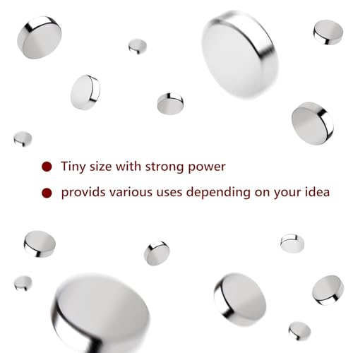 Image of RHINOCATS 100Pcs Small Magnets，5x2mm Mini Round Magnets for Miniatures, DIY, Office, Hobbies, Crafts and Science