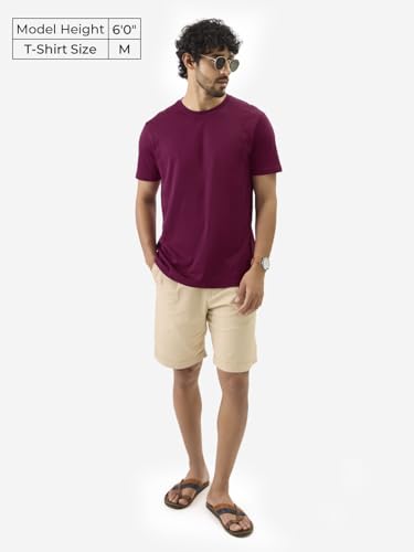 Image of The Souled Store Supima: Men and Boys Short Sleeves Round Neck Solid Premium Basic Casual Lightweight Easy to Style Everyday Streetwear Trendy Supima T-Shirt