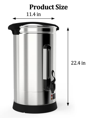 GAOMON Heavy Duty 110 Cups Commercial Coffee Urn, Stainless Steer Hot Beverage Dispenser, 16L Hot Water Thermos for Catering, Meeting, Party,Silver