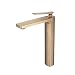 Bathroom Basin Faucet Single Handle Lavatory Faucet Golden Brush Mixer Vessel Sink Faucet, One Hole, Beelee BL6682BGH