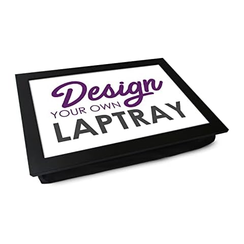 Design Your Own Extra Large Lap Tray. 49.8cm | Handmade Wooden Frame | Beanbag Cushioned Bottom | Computers, Laptops, Meals, Food, Crafting, TV, Dinner, Serving (Black) Cover