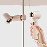 DURBESTER Portable Handheld Turbo Mini Clip-On Fan for Beach Outdoor & Travel - Dual Adjustable Angles, 14000RPM High-Speed Cooling, 12m/s Strong Wind, 5 Speeds, Clip 8-12mm Umbrella Handle (Pink)
