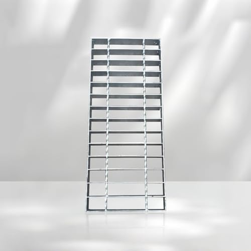 Rejilla de drenaje resistente a la corrosión de acero galvanizado para exteriores, para calzadas, patios y aceras (50 x 25 x 3 cm), solución de gestión del agua