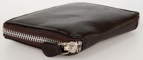 Brown Metal Zipper (Zip-around) Black Leather Wallet Kabana2