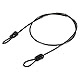 TOP-VIGOR Sicherheitsstahlkabel, 2,5 mm x 1,5 m, beschichtetes Sicherheitsdrahtseil, Doppelschlaufe, flexibles Sicherheitskabelschloss für Outdoor, Reisen, Gepäck, Fahrrad, Schwarz, 1 Stück