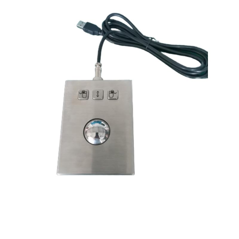 Trackball Industriel Robuste de Bureau en Acier Inoxydable avec Bille en Acier de 38 mm et Interface USB