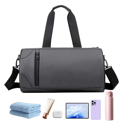 Sac de sport sac de gym étanche grand volume pour voyage de week-end gris