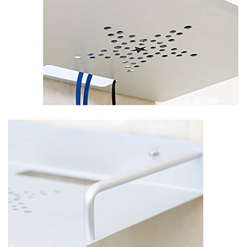 Soporte de estante de montaje en pared para DVD/soporte/soporte para decodificador de TV, enrutador, decodificador, soporte de estante de almacenamiento de montaje en pared de aluminio de e