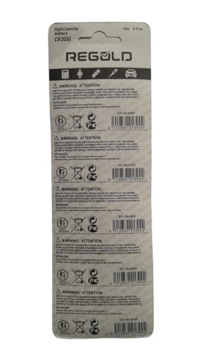 Compatible with Regold Original 100% Cell CR 2032 Lithium Coin Button CR2032 Battery 3V, Suited for Keyfobs, Scales Wearables & Medical Devices Freshly Packed (Pack of 5) 2 31NotMy7tkL