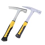Itkcozcg Handwerkzeuge, Steinschlaghammer mit rutschfestem Griff, Stahl, Geologe, Mauerhammer, für...