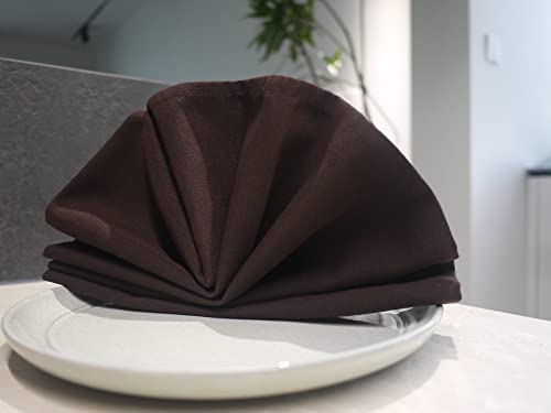 Weavric Cloth Dinner Napkin Bulk, Set Of 12, 20 X 20 Inches Washable Wrinkle-Free Reusable Chocolate Brown Linen Table Napkins With Hemmed Edge For Wedding, Party, Hotel, Restaurant #TOP6