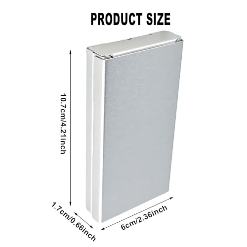Etui Cigarette en Métal Argenté, Boite a Cigarette Fine Capacité 20 Pièces, Porte-Cigarettes Femme Étanche et Homme, Boîte à Clope Anti-Écrasement, Ouverture Glissante – vue 9