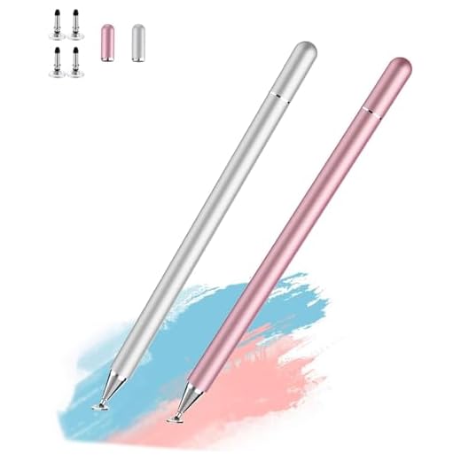 Stylus Pens for Touch Screen(2pcs), Luntak High Sensitivity Pens for iPad,iPad Pencil Compatible with /Apple/iPhone/iPad/Android/Microsoft Tablets and More Capacitive Touch Screens-Pink/Sliver