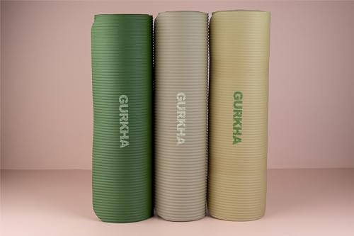 Image of GURKHA 13mm NBR Ultra-Cushioned Yoga Mat + Carry Strap | Category-Leading Comfort, Non-Slip Mat for Yoga, Pilates, HIIT & Floor Workouts | Joint-Support, Comfort Fitness Mat - Buoyant Mist | 6X2 ft