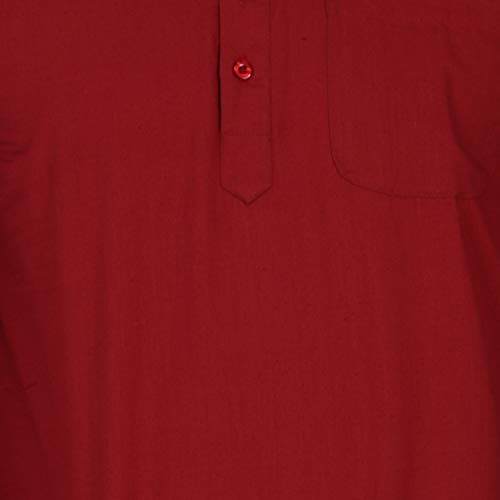Image of AMAZON BRAND - ANARVA Men's Pure Cotton Solid Kurta Long Sleeves Band Collar Casual Shirt