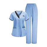 CADEAU PARFAIT : Cet ensemble de blouses médicales pour femmes est parfait pour les hôpitaux, les salons de beauté, les cliniques, la maison, l'extérieur, le cosplay. cadeau parfait pour les collègues et les amis. Cadeau pour infirmière, cadeau pour infirmière auxiliaire, cadeau pour secrétaire médicale.