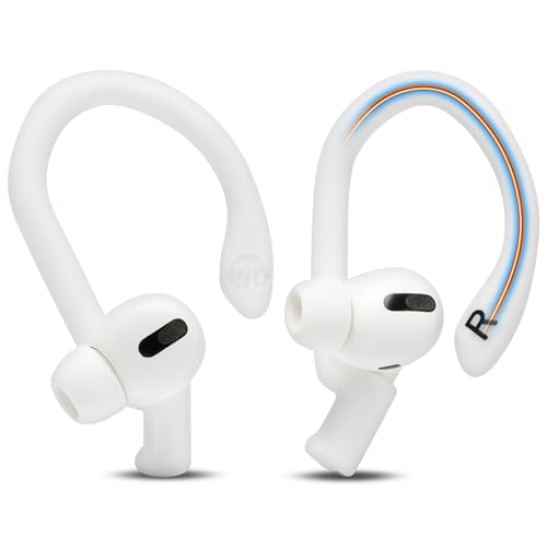 WC HookZ Pro 3 – Adjustable Ear Hooks Compatible with AirPods Pro 3 by Wicked Cushions | Malleable Core for Custom Fit, Secure & Comfortable - Patent Pending | White