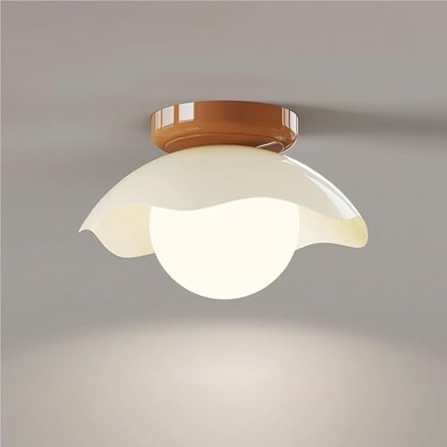 HTERWQEA Modern LED Dome Ceiling Light with White Glass Ball