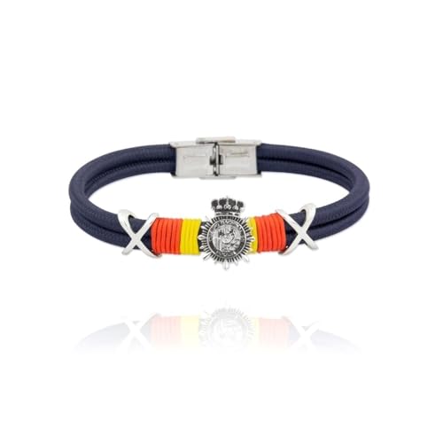 Pulsera Acero Inoxidable rodiado colección ALBERO POLICÍA NACIONAL bandera...