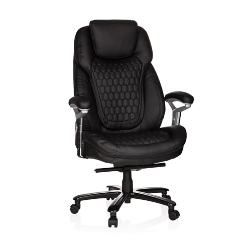 hjh OFFICE XXL Chefsessel PULLMANN Kunstleder Bürosessel bis 180 kg belastbar, bequem gepolstert, höhenverstellbar, Schwarz 738020 hjh OFFICE XXL Chefsessel PULLMANN Kunstleder Bürosessel bis 180 kg belastbar, bequem gepolstert, höhenverstellbar, Schwarz 738020