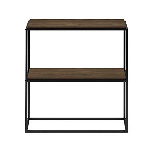 Image of Furinno Moretti Modern Wide Stackable Metal Shelf, Columbia Walnut