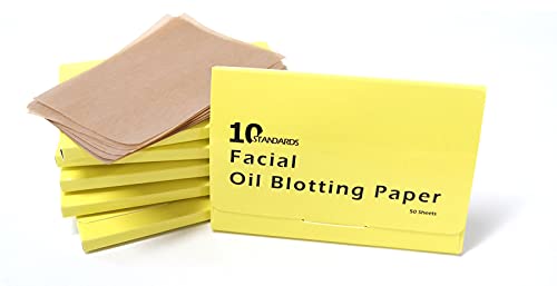 10 STANDARDS Natural Hemp Oil Control Paper, Blotting Paper , Absorbing Sheets for Oily Skin Care (size 3.5In x 2.4In) 50 Sheets x 6 (300 Sheets),Made in Korea, AJ12