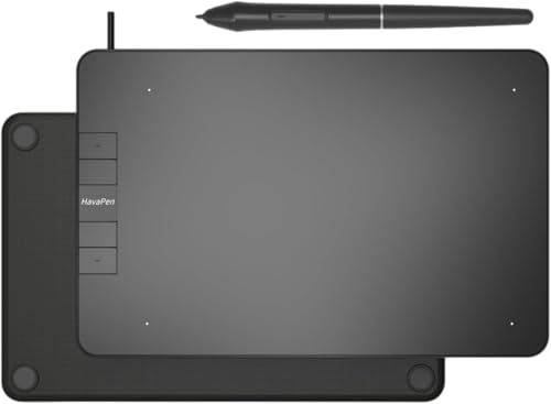 Drawing Tablet Graphics Tablet with 8192 Pressure Sensitivity Battery-Free Pen 6 x 4 inch Tablets, 4 Hot Keys Drawing Pad for Computer, Supports Mac Windows Android