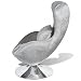 vidaXL Sillón Giratorio con Cojín Forma de Huevo Plateado Asiento Silla Salón