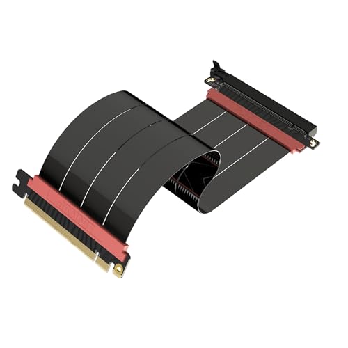 Image of LINKUP - AVA5 PCIE 5.0 Riser Cable (Used) | RTX5090 RX9070 GPU Ready | x16 128GB /s Speed | Compatible with PCIe 4.0 & WRX80 /WRX90E | Straight, Black 25cm (Total Length 29cm)