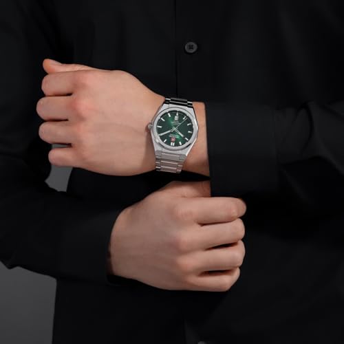Image of Swiss Military Hanowa Avalanche Green Round Dial Swiss Made Automatic Watch for Men | SMWGL0006902