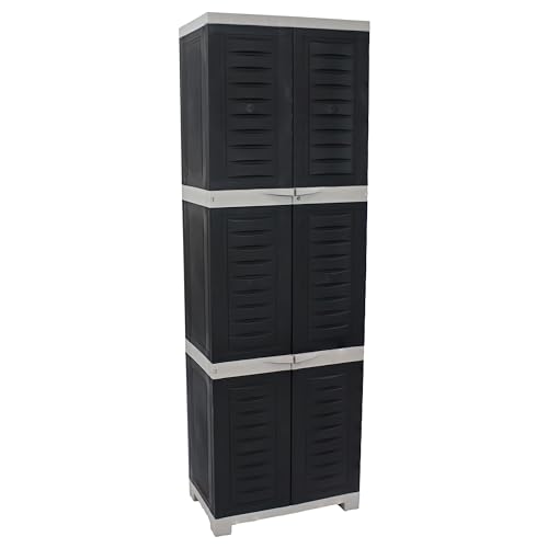 Image of Sunnydaze 72 inch Garage Storage Cabinet with Locking Doors & Shelves, Gray