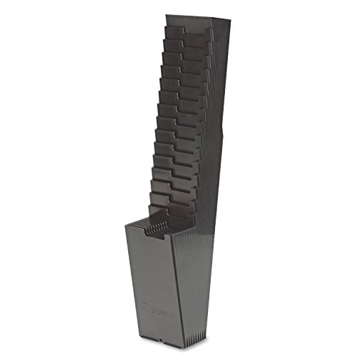 Acroprint 810118000 25-Pocket Expanding Time Card Rack, Plastic, Black