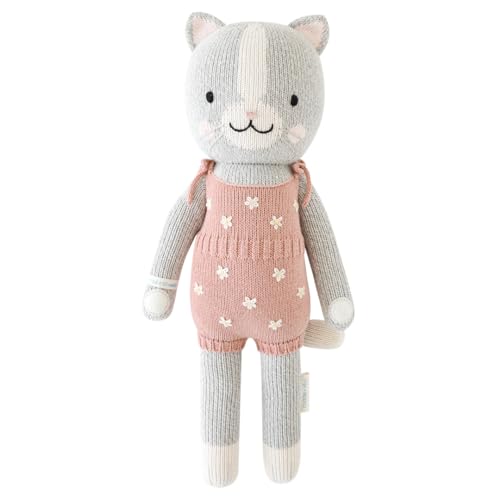 cuddle + kind Daisy The Kitten Little 13' Hand-Knit Doll &ndash; 1 Doll = 10 Meals, Fair Trade, Heirloom Quality, Handcrafted in Peru, 100% Cotton Yarn