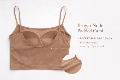 Image of Seamless Padded Bralette for Women | Free Size (Fits 28-32 Bust) | Stretchable Wireless Camisole Bra | Soft Comfortable Removable Pads