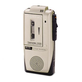 Olympus pearlcorder J300 microcasete activada por voz grabadora con modo de juego rápido (funda de 2)