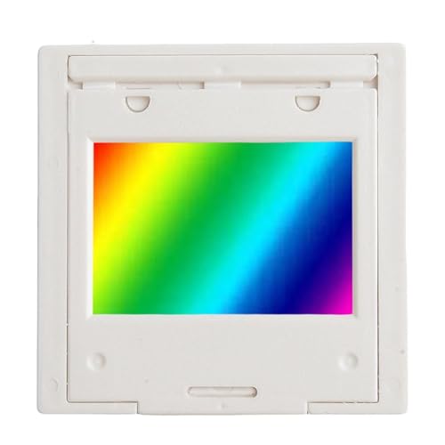 Feuille de réseau de diffraction de transmission pour spectrophotomètres, laboratoires d'enseignement optique — 50 x 50 mm Cadre pour animal domestique 2 mm d'épaisseur 80 ou 300 ou 600 ou 1000 ou